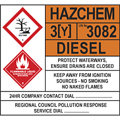 Allied Petroleum AGT Hazchem 3YE 1203 Diesel 1050x970mm