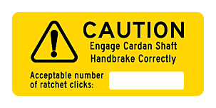 FH Caution Cardan Shaft Label 80x25