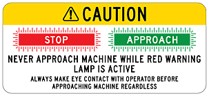 FH Caution Excavator Label 225x100mm