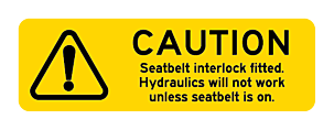 FH Caution Seatbelt Interlock 80x25 