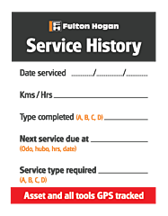 FH Service History Label Roll of 100 60x70mm