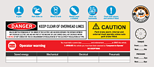 FH Truck Label 'Danger''Caution' 300x125mm
