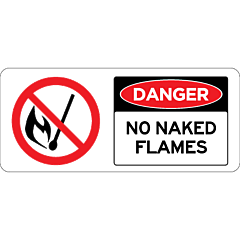 Danger with prohibition symbol  - No Naked Flames
