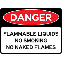 Danger - Flammable Liquids No Smoking No Naked Flames
