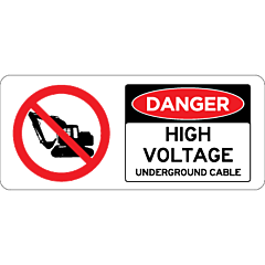 Danger with prohibition symbol  - High Voltage