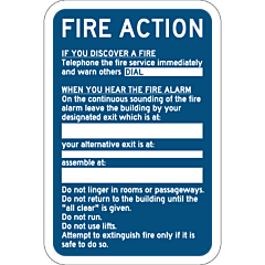 Fire Action No Alarm 200X300mm