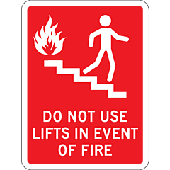Fire No Lifts 150x200mm