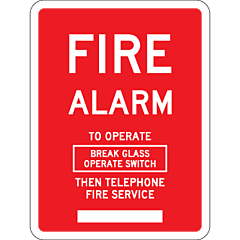 Fire Alarm Operation 150x200mm