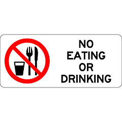 Prohibitory - No Eating Or Drinking (Landscape)