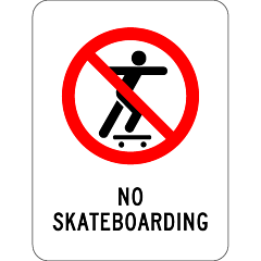 Prohibitory - No Skateboarding 