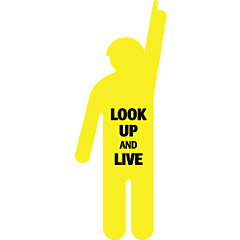 Look Up & Live Cutout Man 610x1600mm 