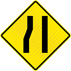 PW43 (WW1L) Road Narrows Left