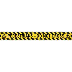 FH Drawbar - Pedestrians Do Not Cross 800x80mm (x2 Stickers)