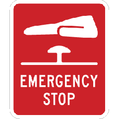 FH 'Emergency Stop' S/A Label 100x120