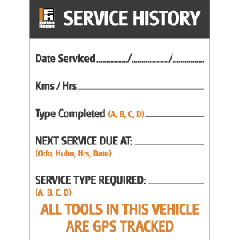 FH Service History Tools GPS Label Roll of 100 60x80mm