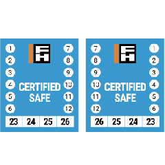 FH  "Certified Safe" 50x60mm Double Sided 