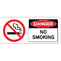 Danger with prohibition symbol  - No Smoking