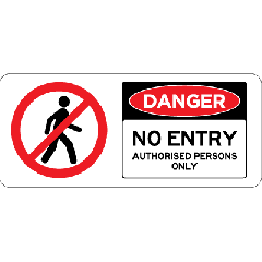 Danger with prohibition symbol  - No Entry Auth Only