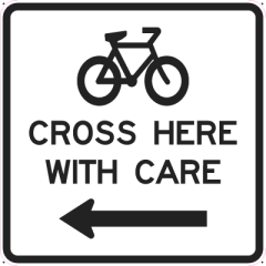 Cross Here With Care Left or Right - 900x900