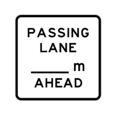 Passing Lane ___m Ahead
