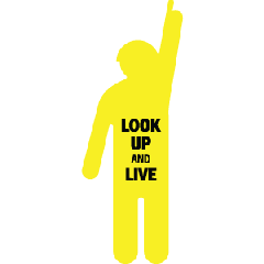 Look Up & Live Cutout Man 610x1600mm 