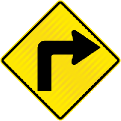 PW16-1 (WM2R) Sharp Curve Right