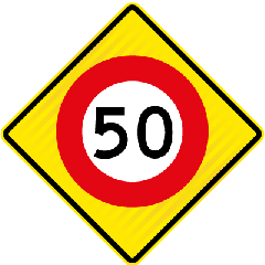 PW2.1 (WA3) Speed Limit Ahead