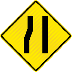 PW43 (WW1L) Road Narrows Left