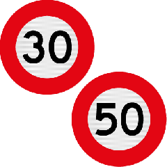 RG1-2 (RS1) RG1 Speed Limit - Double Sided