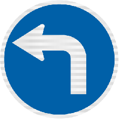 RG12 (RD5L) Turn Left (Blue Arrow to the Left)