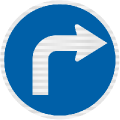 RG13 (RD5R) Turn Right (Blue Arrow to the Right)