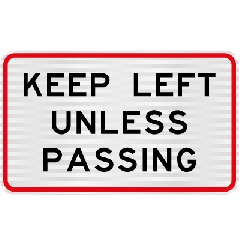 RG22 (RL41) Keep Left Unless Passing