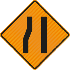 (TL82A) Road Narrow Left - Level 1