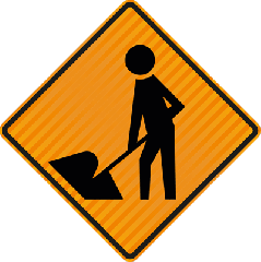 (T1A) Road Works (Man Working) - Level 1