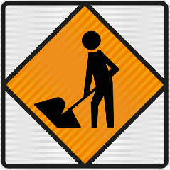 (T1B) Road Works (Man Working) Level 2